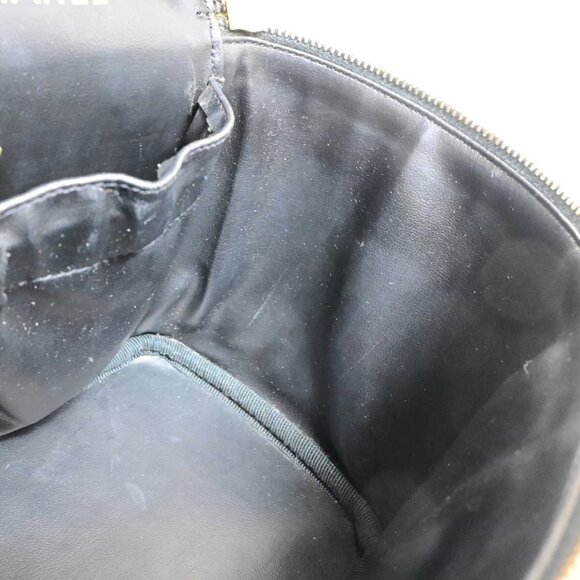 CHANEL CC Logo Vanity Hand Bag Caviar Skin Leather Black GHW Vintage 25RK294 - Picture 10 of 16